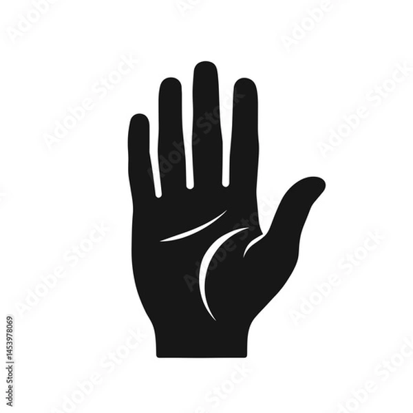Fototapeta Minimalist black and white vector hand icon, for website design