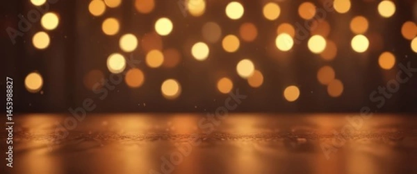 Fototapeta Blurred orange lights, festive bokeh, warm tones,  texture,  backdrop