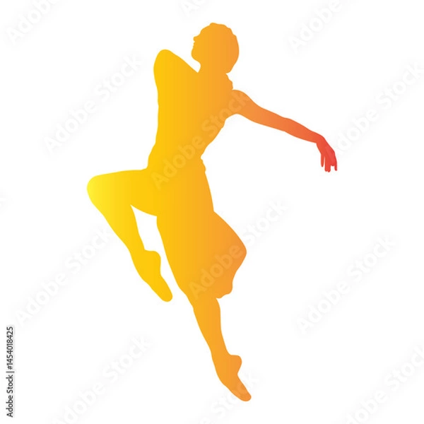 Fototapeta Woman Ballet Dancer Silhouette in Gradient Color Design. Vector Illustration.