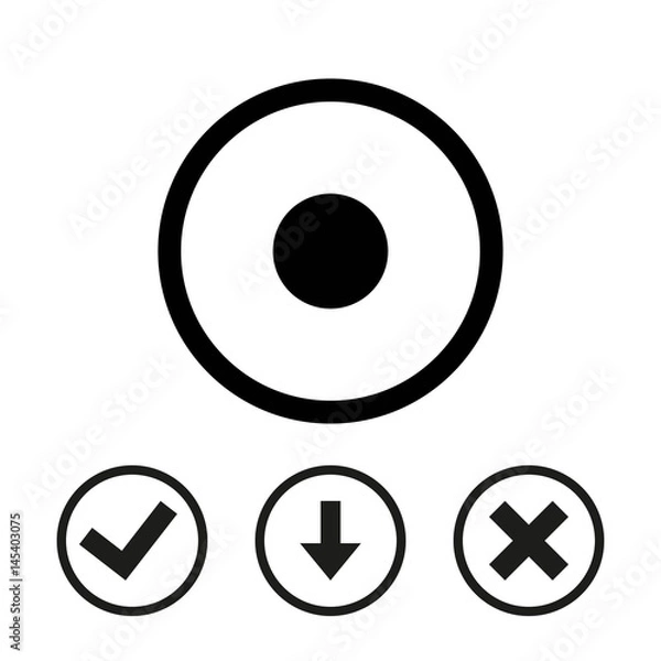 Obraz Rec Icon stock vector illustration flat design