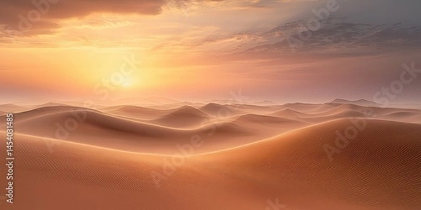 Obraz A desert of fog where time is measured by fading photographs and melodic silence.