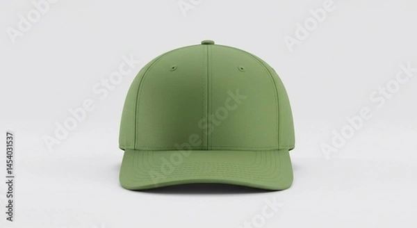 Fototapeta Blank green cap mockup for design presentation	