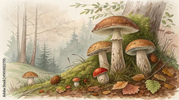 Obraz mushrooms in the grass