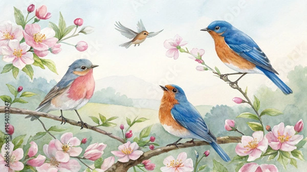 Obraz robin on branch