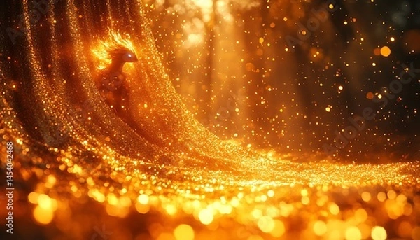 Obraz Golden creature bathed in warm forest light.