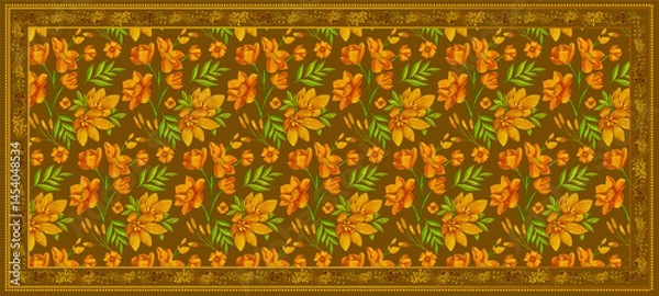 Obraz Dupatta Design Vector File Template 