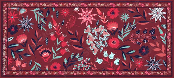 Obraz Dupatta Design Vector File Template 