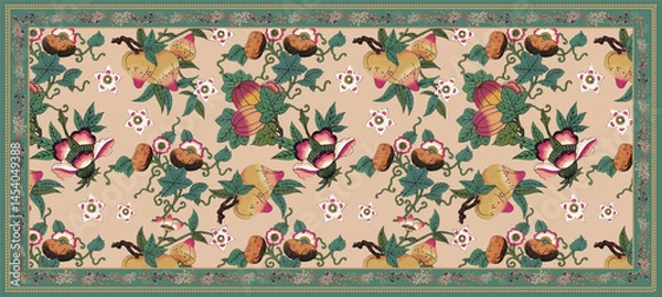 Obraz Dupatta Design Vector File Template 