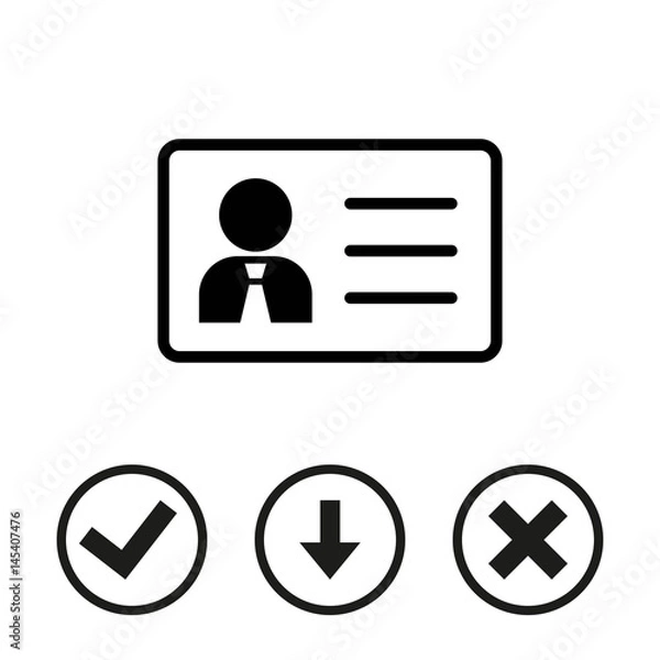 Fototapeta id icon stock vector illustration flat design