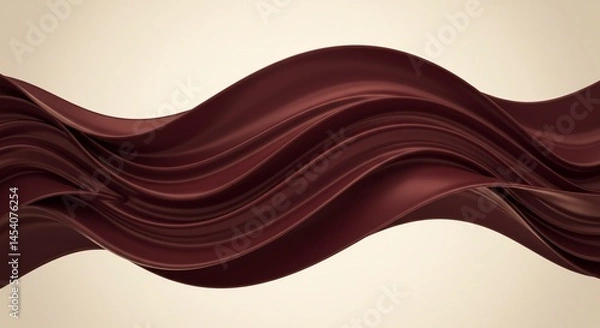Fototapeta Elegant 3D silk-like waves with a smooth and glossy effect, ideal for a luxury design