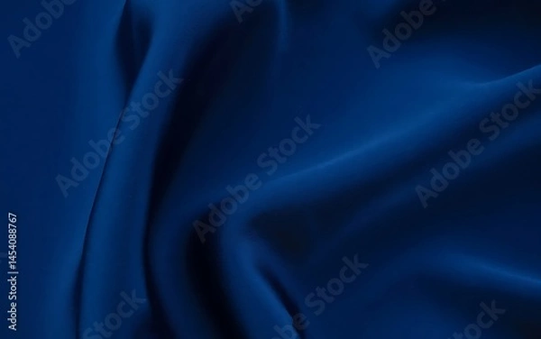 Obraz Elegant navy blue fabric with soft folds and subtle shadows creates a textured background