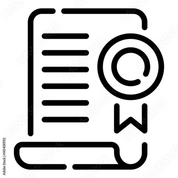 Fototapeta Certification Document Icon