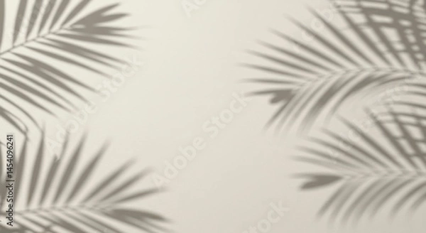 Fototapeta Palm leaf shadows on wall