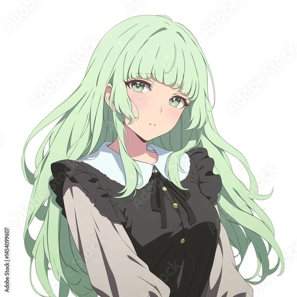 Obraz アニメ調の美少女の切り抜き用素材