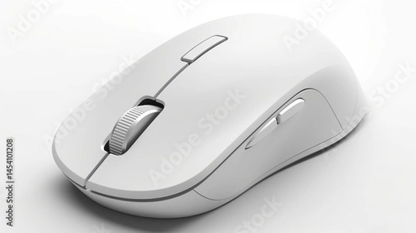 Fototapeta Wireless computer mouse, smooth curves, simple design, and a comfortable grip