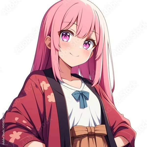 Obraz アニメ調の美少女の切り抜き用素材