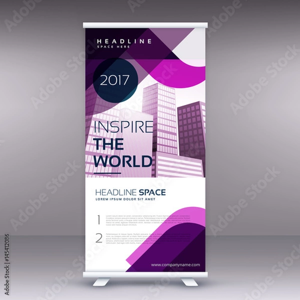 Obraz awesome business roll up banner or standee design template