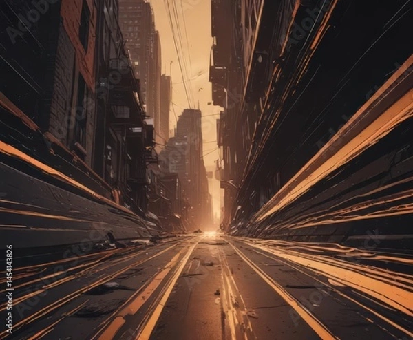 Obraz Intense comic book effect; bold lines, dramatic shading, speed lines,  energy,  dramatic,  retro