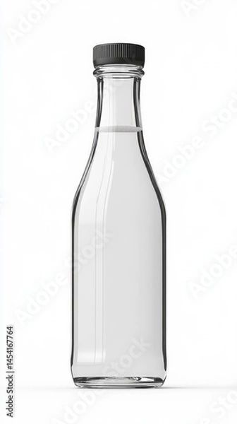 Obraz Clear glass bottle with black cap