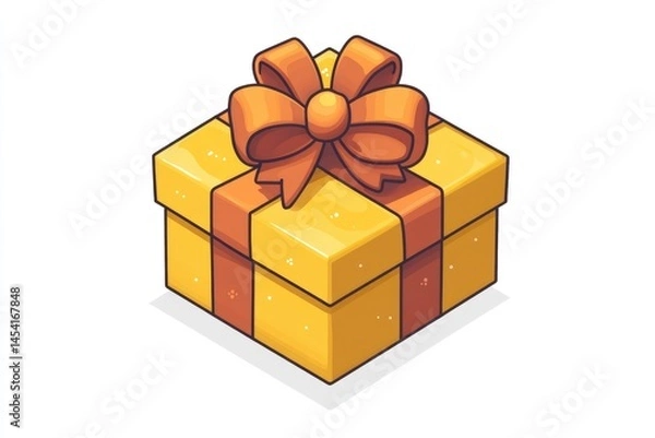 Obraz Gift box with orange ribbon