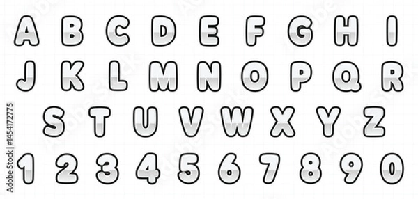 Fototapeta font effect style set graphic vector design 