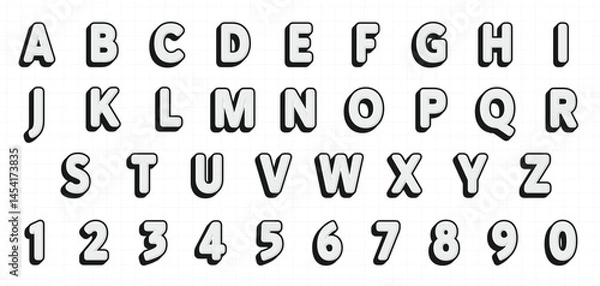 Fototapeta font effect style set graphic vector design 