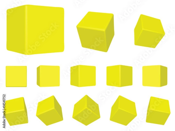 Fototapeta 3d yellow cubes