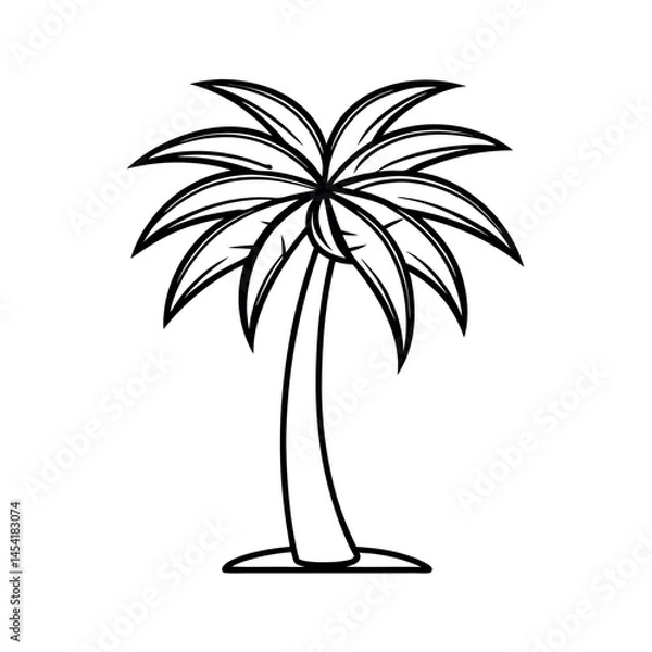 Fototapeta Palmara Outline on White Background