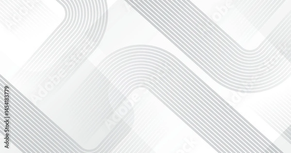 Fototapeta White geometric abstract background overlap layer on bright space with rounded lines effect decoration. Modern graphic design element stripes style concept for web, art, flyer, card, or brochure cover