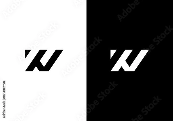 Obraz KV, VK monogram logo design