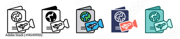 Fototapeta Travel Documents multiple icon