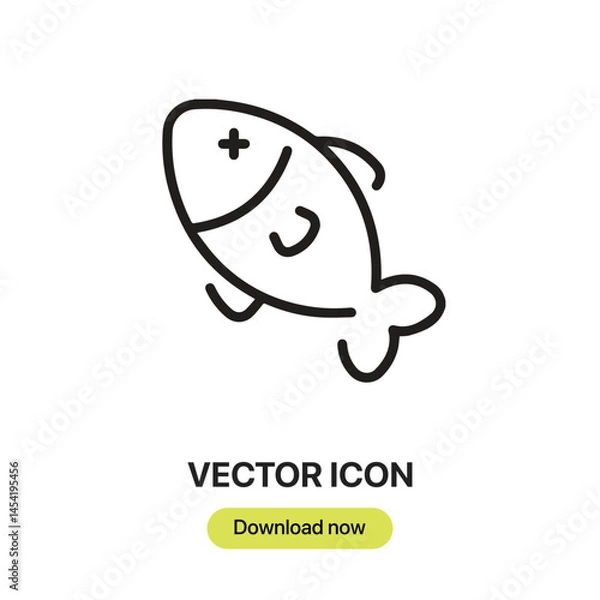 Fototapeta Dead Fish icon vector. Linear-style sign for mobile concept and web design. Dead Fish symbol illustration. Pixel vector graphics - Vector.	