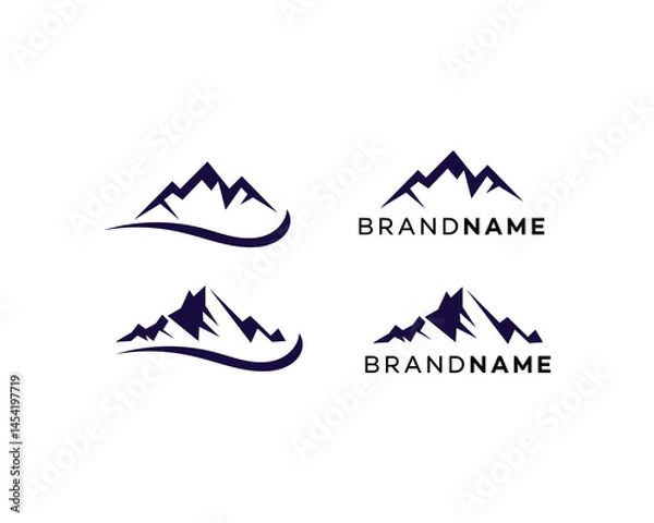 Obraz Mountain Logo Designs Brand Name, Peaks, Nature, Abstract