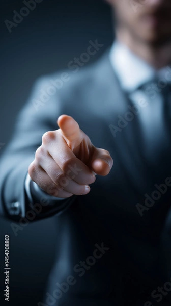 Obraz business man pointing at you at camera