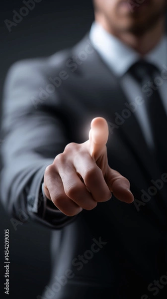 Obraz business man pointing at you at camera
