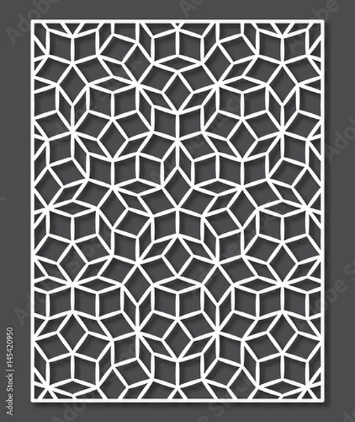 Obraz Penrose tiling stile laser cutting panel. Vector geometric ornament.