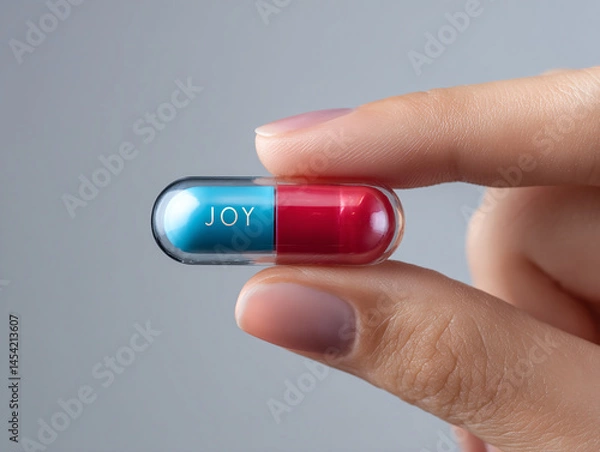 Obraz gélule bleu et rouge - IA Generated
