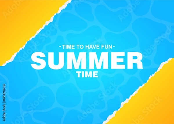 Fototapeta Banner design with a summer theme with dominant colors of yellow and blue
