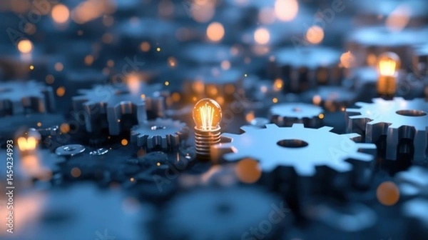 Obraz Innovative cogs and a brilliant idea