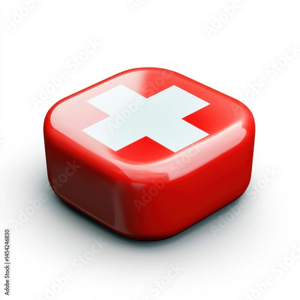 Obraz red first aid kit isolated