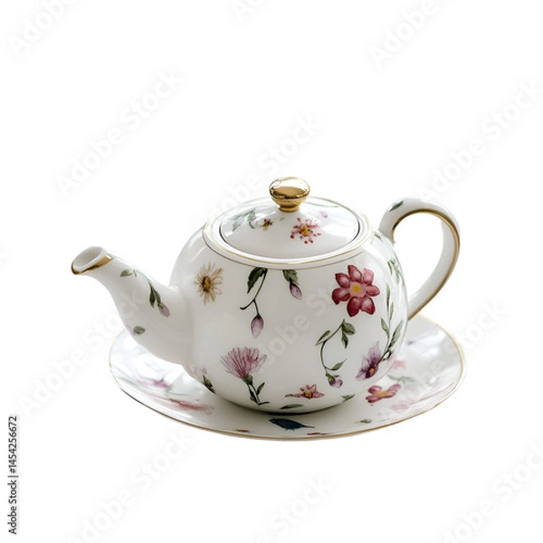 Fototapeta "Beautiful Lemon and Teapot Menu Card – Watercolor Clipart Illustration | Premium AI-Generated Image.  hand-painted tea set, menu card with watercolor art, citrus tea design, AI-generated food art, 

