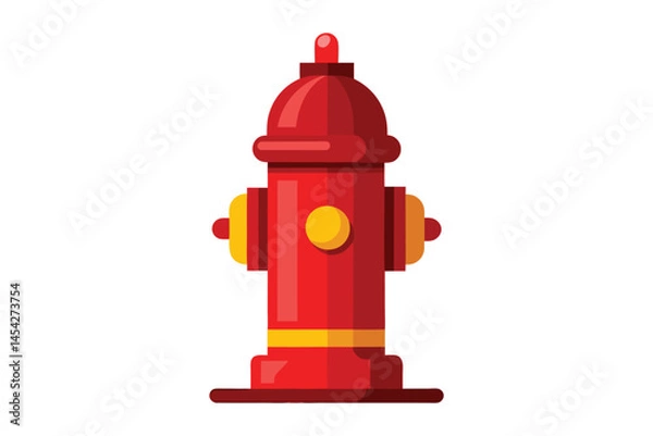 Obraz Red fire hydrant vector illustration isolated on white background