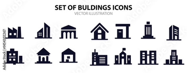 Fototapeta buildings icons vector design