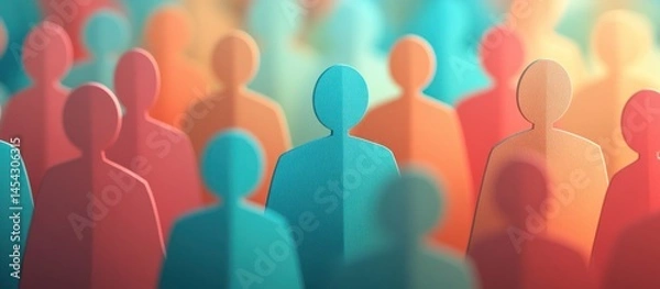 Fototapeta Abstract Diverse Crowd of People Illustration for Community and Teamwork