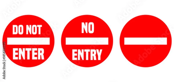Fototapeta No entry sign set