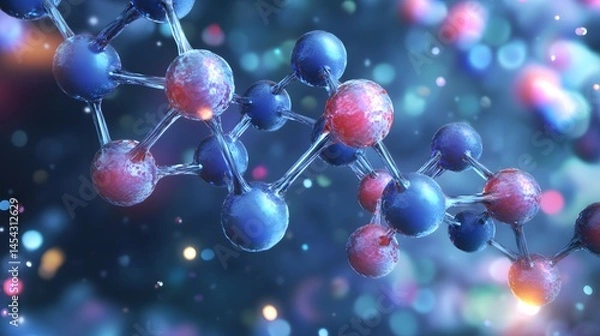 Fototapeta Detailed depiction of complex molecular structure.