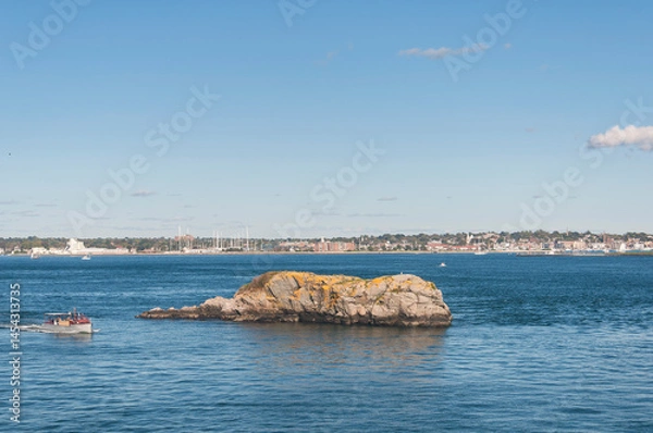 Obraz boat with newport rhode island background