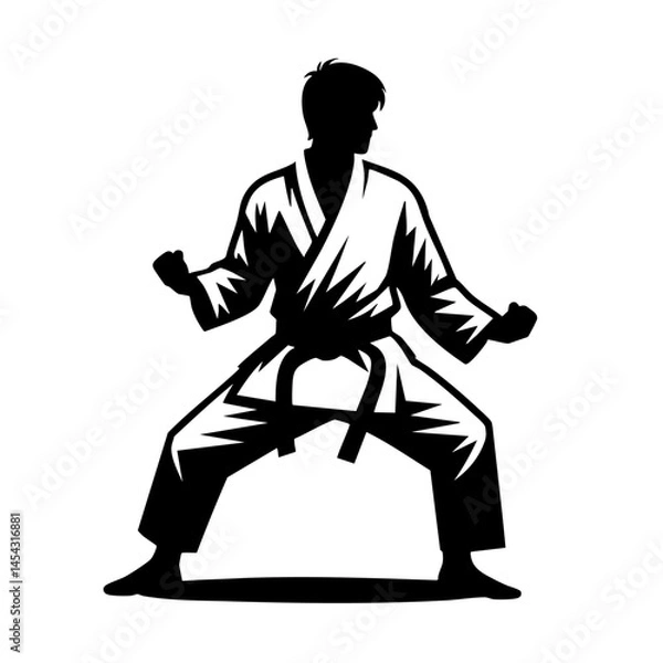 Fototapeta Karate Athlete in Action: Dynamic Pose and Powerful Stance