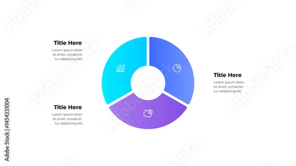 Obraz Modern Business Infographic With Segmented Circular Chart and Icons