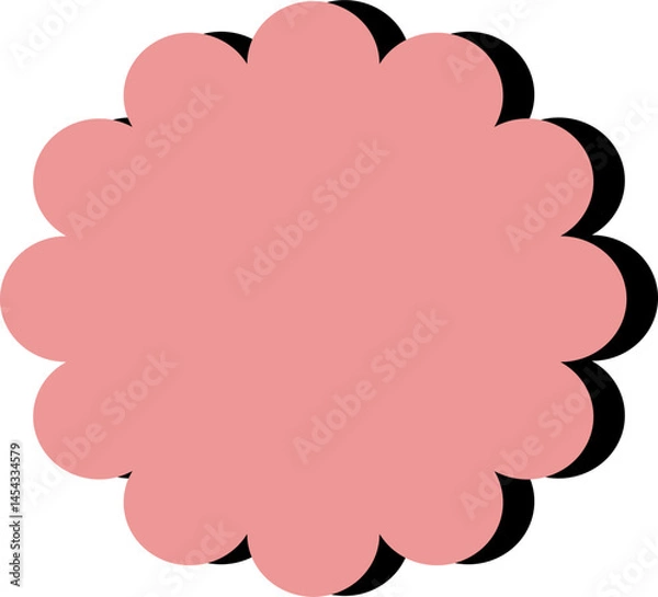 Obraz Pink Scalloped Circle Frame, Decorative Element, Design Resource